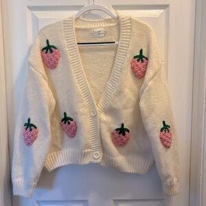 Luna Ivy size Large strawberry cardigan
